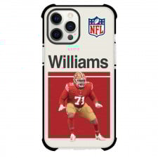 NFL Trent Williams Phone Case For iPhone And Samsung Galaxy Devices - Trent Williams 71 San Francisco 49ers Illustration Art Red Background