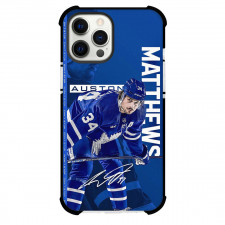 NHL Auston Matthews Phone Case For iPhone Samsung Galaxy Pixel OnePlus Vivo Xiaomi Asus Sony Motorola Nokia - Auston Matthews Toronto Maple Leafs Royal Blue Monochrome Signature Sports Poster