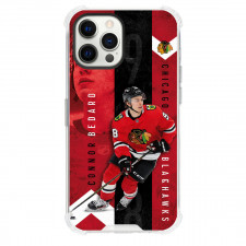 NHL Connor Bedard Phone Case For iPhone Samsung Galaxy Pixel OnePlus Vivo Xiaomi Asus Sony Motorola Nokia - Connor Bedard Chicago Blackhawks Vertical Red Black Sports Art Poster