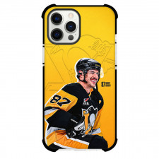 NHL Sidney Crosby Phone Case For iPhone Samsung Galaxy Pixel OnePlus Vivo Xiaomi Asus Sony Motorola Nokia - Sidney Crosby Pittsburgh Penguins Smiling Portrait On Yellow Background