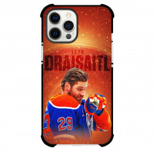 NHL Leon Draisaitl Phone Case For iPhone Samsung Galaxy Pixel OnePlus Vivo Xiaomi Asus Sony Motorola Nokia - Leon Draisaitl Edmonton Oilers Fiery Orange Poster