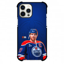 NHL Connor McDavid Phone Case For iPhone Samsung Galaxy Pixel OnePlus Vivo Xiaomi Asus Sony Motorola Nokia - Connor McDavid Edmonton Oilers Portrait On Blue Background