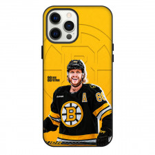 NHL David Pastrnak Phone Case For iPhone Samsung Galaxy Pixel OnePlus Vivo Xiaomi Asus Sony Motorola Nokia - David Pastrnak Boston Bruins Smiling On Iconic Yellow Theme Poster