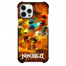 Ninjago Phone Case For iPhone and Samsung Galaxy Devices - Characters Posing Fire Background