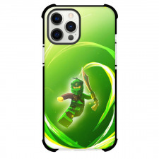 Ninjago Lloyd Phone Case For iPhone and Samsung Galaxy Devices - Lloyd Fighting Pose Green Background