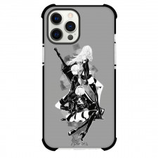 NieR Automata For iPhone Samsung Galaxy Pixel OnePlus Vivo Xiaomi Asus Sony Motorola Nokia - 2B, 9S And A2 Portrait Gray Background