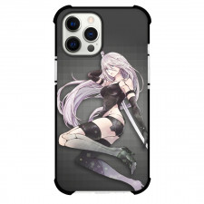 NieR Automata A2 For iPhone Samsung Galaxy Pixel OnePlus Vivo Xiaomi Asus Sony Motorola Nokia - A2 Side Portrait Black Squares Background