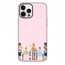 Nutcraker Phone Case For iPhone Samsung Galaxy Pixel OnePlus Vivo Xiaomi Asus Sony Motorola Nokia - Characters Portrait Vector Art In Pink Background