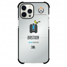 Overwatch Bastion Phone Case For iPhone And Samsung Galaxy Devices - Bastion Symbol Minimalist On Silver Background