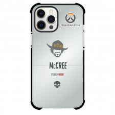Overwatch Cassidy Phone Case For iPhone And Samsung Galaxy Devices - Cassidy Symbol Minimalist On Silver Background