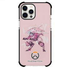 Overwatch D Va Phone Case For iPhone And Samsung Galaxy Devices - D Va Side Portrait On Pink Background