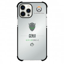 Overwatch Genji Phone Case For iPhone And Samsung Galaxy Devices - Genji Symbol Minimalist On Silver Background