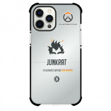 Overwatch Junkrat Phone Case For iPhone And Samsung Galaxy Devices - Junkrat Symbol Minimalist On Silver Background