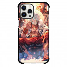 One Piece Luffy Phone Case For iPhone and Samsung Galaxy Devices - Luffy Gear 5 Sitting Illustration