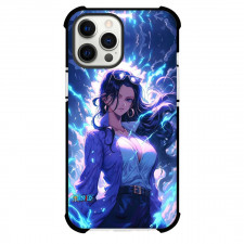 One Piece Robin Phone Case For iPhone and Samsung Galaxy Devices - Robin Portrait Blue Background