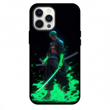 One Piece Roronoa Zoro Phone Case For iPhone and Samsung Galaxy Devices - Roronoa Zoro Holding Wado Ichimonji On Black Radium Background