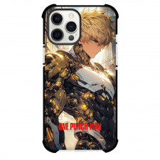 One Punch Man Genos Phone Case For iPhone and Samsung Galaxy Devices - Genos Side Portrait On City Background