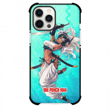 One Punch Man Yuta Phone Case For iPhone and Samsung Galaxy Devices - Yuta Portrait Hold The Swords Jumping