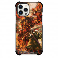 Overlord Ainz Ooal Gown Phone Case For iPhone Samsung Galaxy Pixel OnePlus Vivo Xiaomi Asus Sony Motorola Nokia - Ainz Ooal Gown Angry Standing Portrait Flaming Monster Background