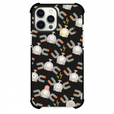 Pokemon Magnemite Phone Case For iPhone Samsung Galaxy Pixel OnePlus Vivo Xiaomi Asus Sony Motorola Nokia - Magnemite Black Background Pattern Art