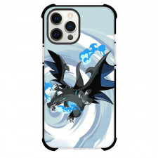 Pokemon Mega Charizard X Phone Case For iPhone Samsung Galaxy Pixel OnePlus Vivo Xiaomi Asus Sony Motorola Nokia - Mega Charizard X Attacking Spiral Background