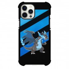 Pokemon Mega Charizard X Phone Case For iPhone Samsung Galaxy Pixel OnePlus Vivo Xiaomi Asus Sony Motorola Nokia - Mega Charizard X Black Blue Background