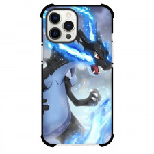 Pokemon Mega Charizard X Phone Case For iPhone Samsung Galaxy Pixel OnePlus Vivo Xiaomi Asus Sony Motorola Nokia - Mega Charizard X Raging Anime Art