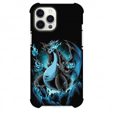 Pokemon Mega Charizard X Phone Case For iPhone Samsung Galaxy Pixel OnePlus Vivo Xiaomi Asus Sony Motorola Nokia - Mega Charizard X Raging Neon Black Anime
