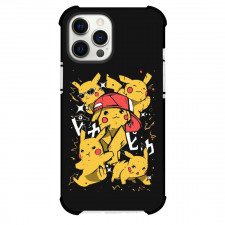 Pokemon Pikachu Phone Case For iPhone Samsung Galaxy Pixel OnePlus Vivo Xiaomi Asus Sony Motorola Nokia - Pikachu Poses Black Background