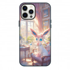 Pokemon Sylveon Phone Case For iPhone Samsung Galaxy Pixel OnePlus Vivo Xiaomi Asus Sony Motorola Nokia - Pokemon Sylveon Sitting On A Sofa Anime Art Poster