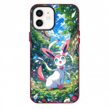 Pokemon Sylveon Phone Case For iPhone Samsung Galaxy Pixel OnePlus Vivo Xiaomi Asus Sony Motorola Nokia - Pokemon Sylveon Standing On A Garden Anime Art Poster