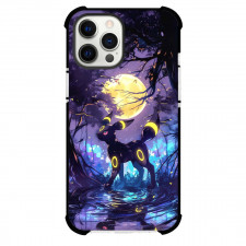 Pokemon Umbreon Phone Case For iPhone Samsung Galaxy Pixel OnePlus Vivo Xiaomi Asus Sony Motorola Nokia - Pokemon Umbreon With Glowing Yellow Rings On Moon Background
