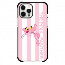 The Pink Panther Phone Case For iPhone And Samsung Galaxy - The Pink Panther On Pink White Stripe Background
