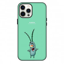 Plankton Phone Case For iPhone Samsung Galaxy Pixel OnePlus Vivo Xiaomi Asus Sony Motorola Nokia - Plankton Standing Illustration Art On Cyan Background