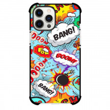 Pop Art Pattern Case For iPhone Samsung Galaxy Pixel OnePlus Vivo Xiaomi Asus Sony Motorola Nokia - Bang Pow Boom Aqua Blue Background