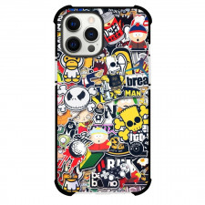 Pop Art Pattern Case For iPhone Samsung Galaxy Pixel OnePlus Vivo Xiaomi Asus Sony Motorola Nokia - Bape and Skulls Sticker Art Collage