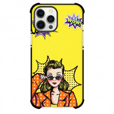 Pop Art Pattern Case For iPhone Samsung Galaxy Pixel OnePlus Vivo Xiaomi Asus Sony Motorola Nokia - Blonde Girl Wow Yellow Background