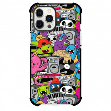 Pop Art Pattern Case For iPhone Samsung Galaxy Pixel OnePlus Vivo Xiaomi Asus Sony Motorola Nokia - Boom Box Doodle Monsters Collage