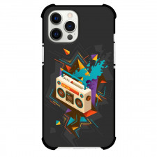 Pop Art Pattern Case For iPhone Samsung Galaxy Pixel OnePlus Vivo Xiaomi Asus Sony Motorola Nokia - Boom Box Pop Lines Black Background