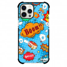 Pop Art Pattern Case For iPhone Samsung Galaxy Pixel OnePlus Vivo Xiaomi Asus Sony Motorola Nokia - Boom Oops Bang Light Blue Background