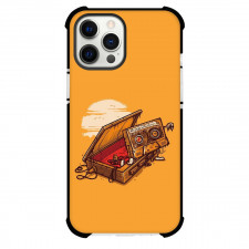 Pop Art Pattern Case For iPhone Samsung Galaxy Pixel OnePlus Vivo Xiaomi Asus Sony Motorola Nokia - Broken Tape Recorder Orange Background