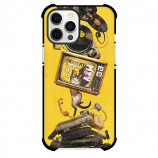 Pop Art Pattern Case For iPhone Samsung Galaxy Pixel OnePlus Vivo Xiaomi Asus Sony Motorola Nokia - Cat Jumping on VHS Player
