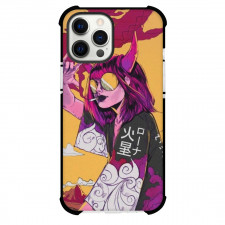 Pop Art Pattern Case For iPhone Samsung Galaxy Pixel OnePlus Vivo Xiaomi Asus Sony Motorola Nokia - Girl with Horn in Japanese Kimono Yellow Background