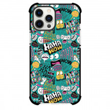 Pop Art Pattern Case For iPhone Samsung Galaxy Pixel OnePlus Vivo Xiaomi Asus Sony Motorola Nokia - Haha Wow Scribble Art Green Background