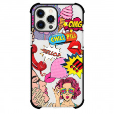 Pop Art Pattern Case For iPhone Samsung Galaxy Pixel OnePlus Vivo Xiaomi Asus Sony Motorola Nokia - Hello Chill Pill White Background