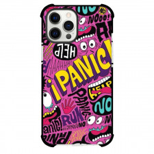 Pop Art Pattern Case For iPhone Samsung Galaxy Pixel OnePlus Vivo Xiaomi Asus Sony Motorola Nokia - Panic Help Run Pink Background