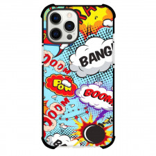 Pop Art Pattern Case For iPhone Samsung Galaxy Pixel OnePlus Vivo Xiaomi Asus Sony Motorola Nokia - Pow Boom Bang Light Blue Background