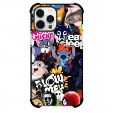 Pop Art Pattern Case For iPhone Samsung Galaxy Pixel OnePlus Vivo Xiaomi Asus Sony Motorola Nokia - Stitch Flaming Angry Cartoons Collage