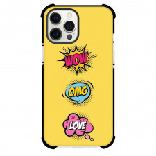 Pop Art Pattern Case For iPhone Samsung Galaxy Pixel OnePlus Vivo Xiaomi Asus Sony Motorola Nokia - Wow OMG Love Yellow Background