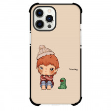Pop Mart Hirono For iPhone Samsung Galaxy Pixel OnePlus Vivo Xiaomi Asus Sony Motorola Nokia - Hirono Sitting Staring Illustration